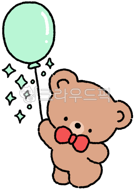 K)반짝반짝물방울스티커/곰인형 썸네일 3