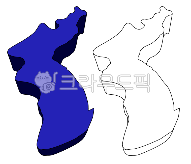 컬러링 한국지도 블루 썸네일 2