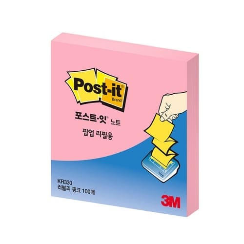 Y)3M/포스트잇팝업리필/KR330/러블리핑크 썸네일 3