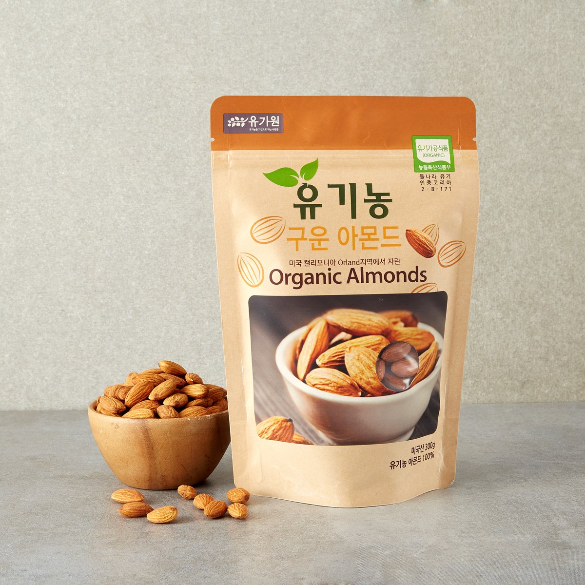 청오건강 유기농 볶음아몬드 300G x 1EA 썸네일 2