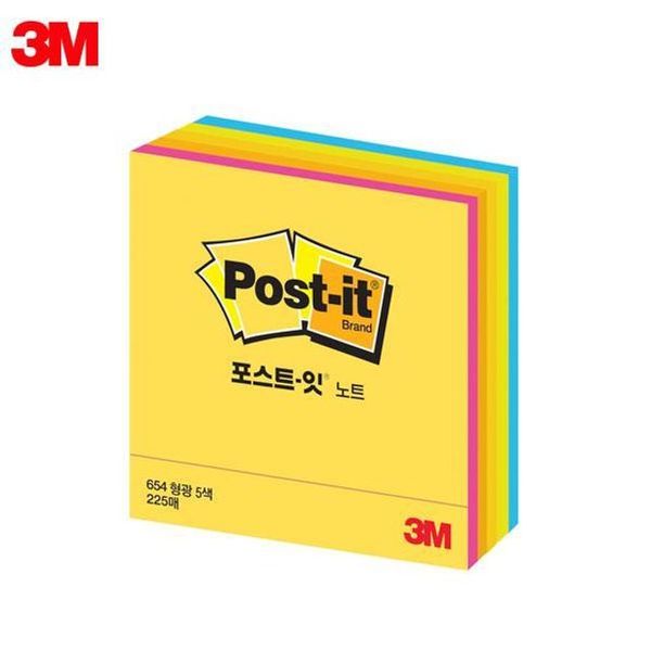 C)포스트잇노트큐브형광(네온)76X76mm/5색225매 썸네일 2