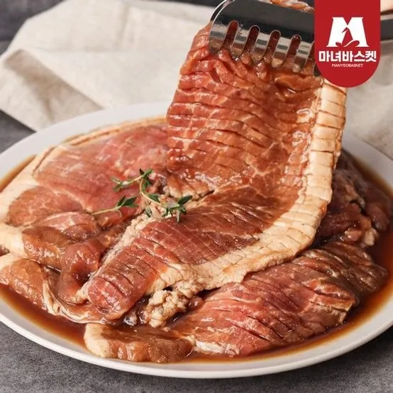 (주)견우푸드 초이스엘 양념돼지칼집구이 600g 썸네일 2