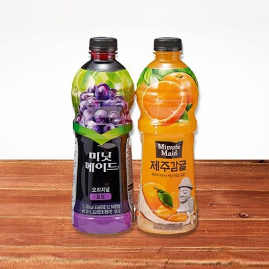 한국코카콜라 미닛메이드 100% 오리지날 오렌지+ 50% 제주감귤플러스 1.8L*2 썸네일 2