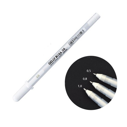 유성펜/밀키스피디볼/0.5mm/화이트/검정잉크 썸네일 3