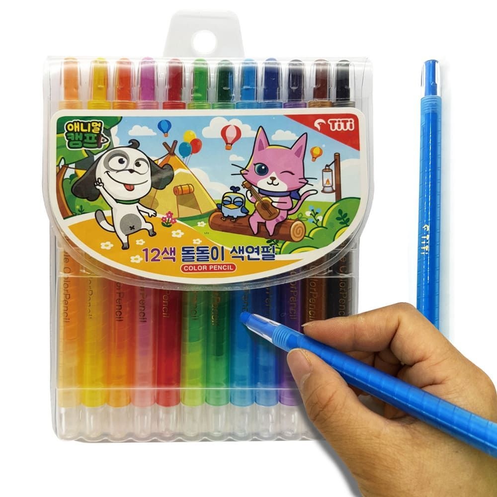 Y)캐치티니핑슬라이더색연필/12색 썸네일 3