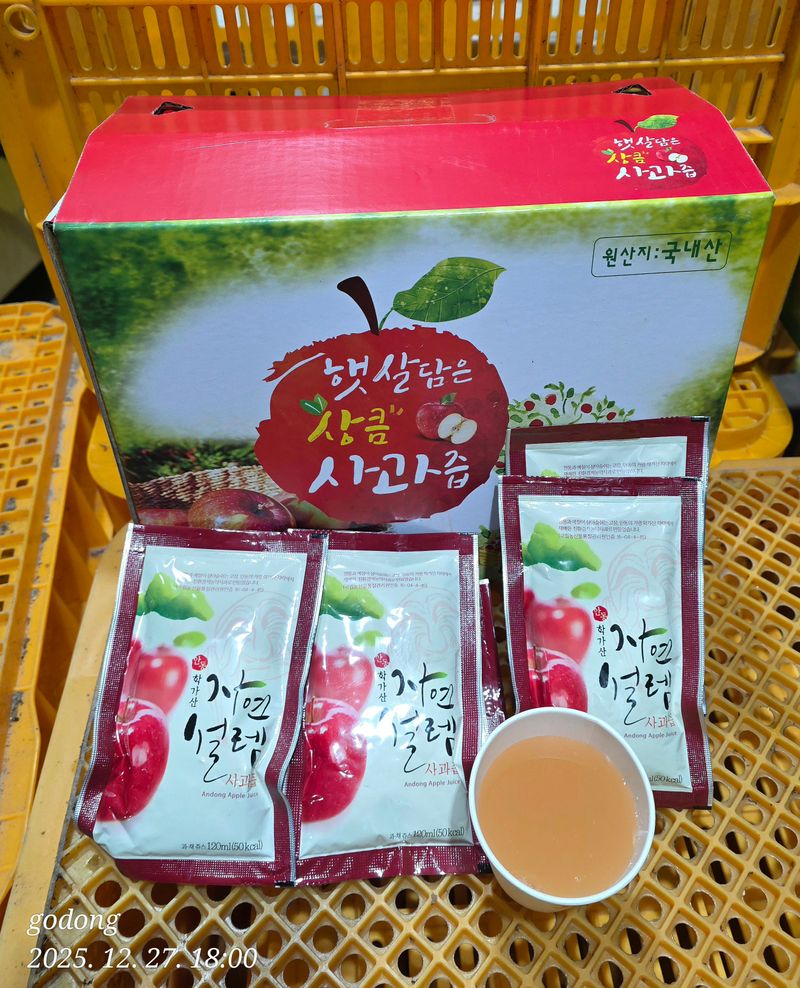 성문농장 김진배의따뜻한세상이야기 성문사과즙 1박스 120ml 50포 6000G x 1EA 썸네일 3