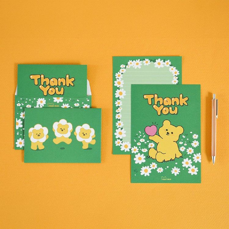 젤리 베어 모양 편지지 - 02 Thank you 썸네일 2