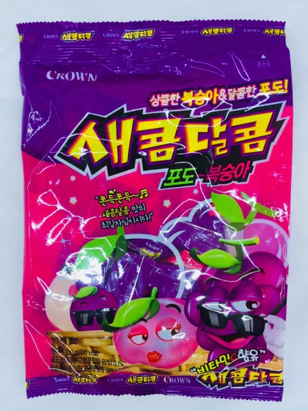 크라운제과 새콤달콤 새콤달콤포도복숭아 200G x 20EA 썸네일 2