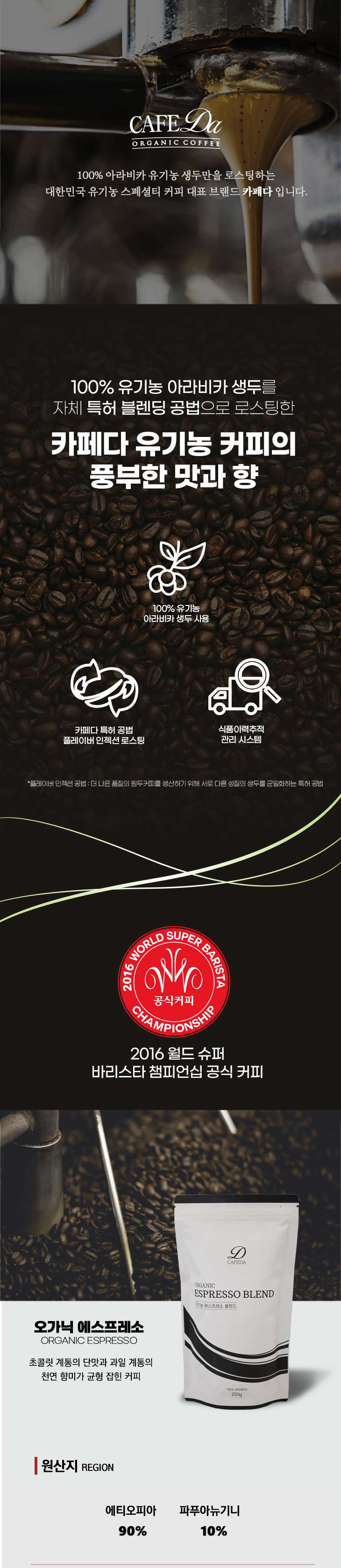 카페다(CafeDa) 유기농 에스프레소 250G x 1EA 썸네일 2