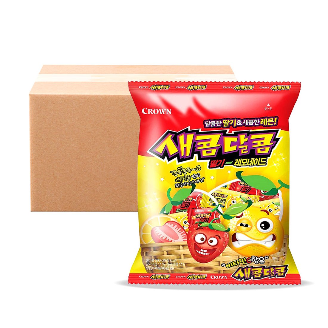 (주)크라운제과 새콤달콤딸기레모네이드 새콤달콤딸기레모네이드 200G x 1EA 썸네일 3