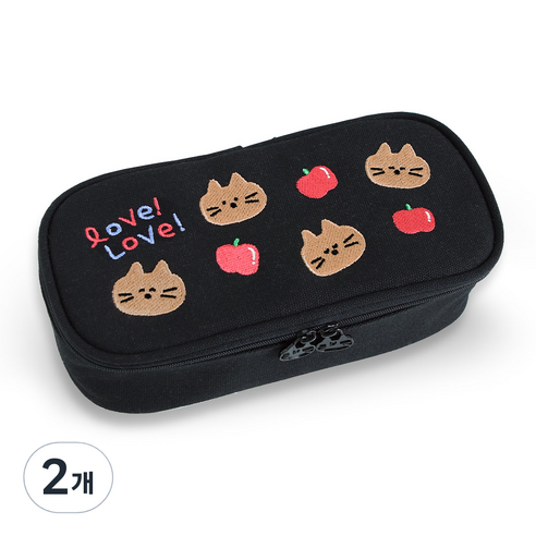 02 블랙 / 두들 펜파우치 학생 대용량 필통 썸네일 3
