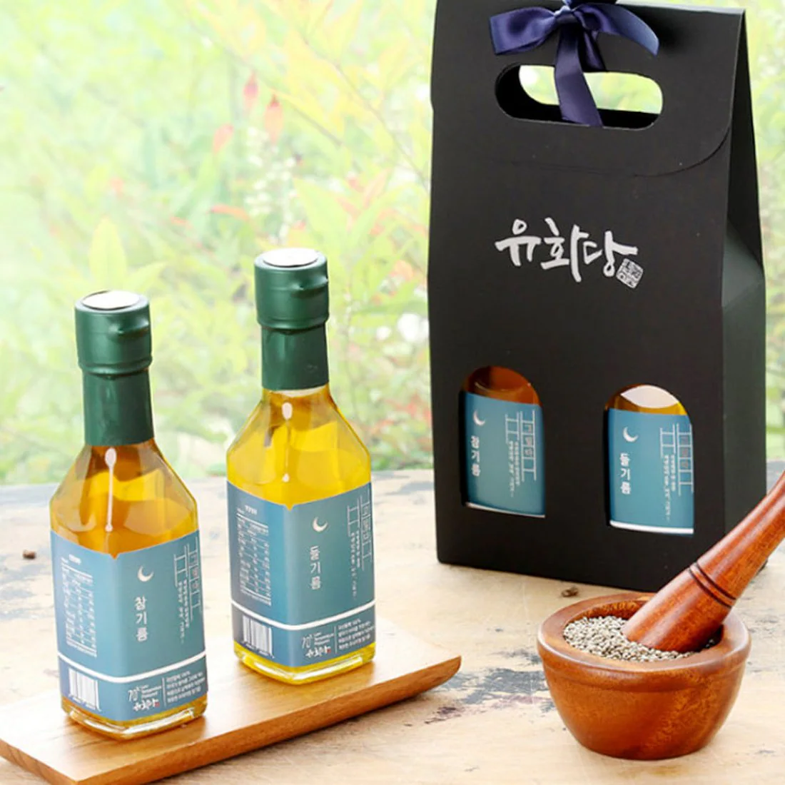 초록들 참기름 선물세트 2호 (참기름 150 ml *2EA 볶은통깨 150g) 썸네일 2