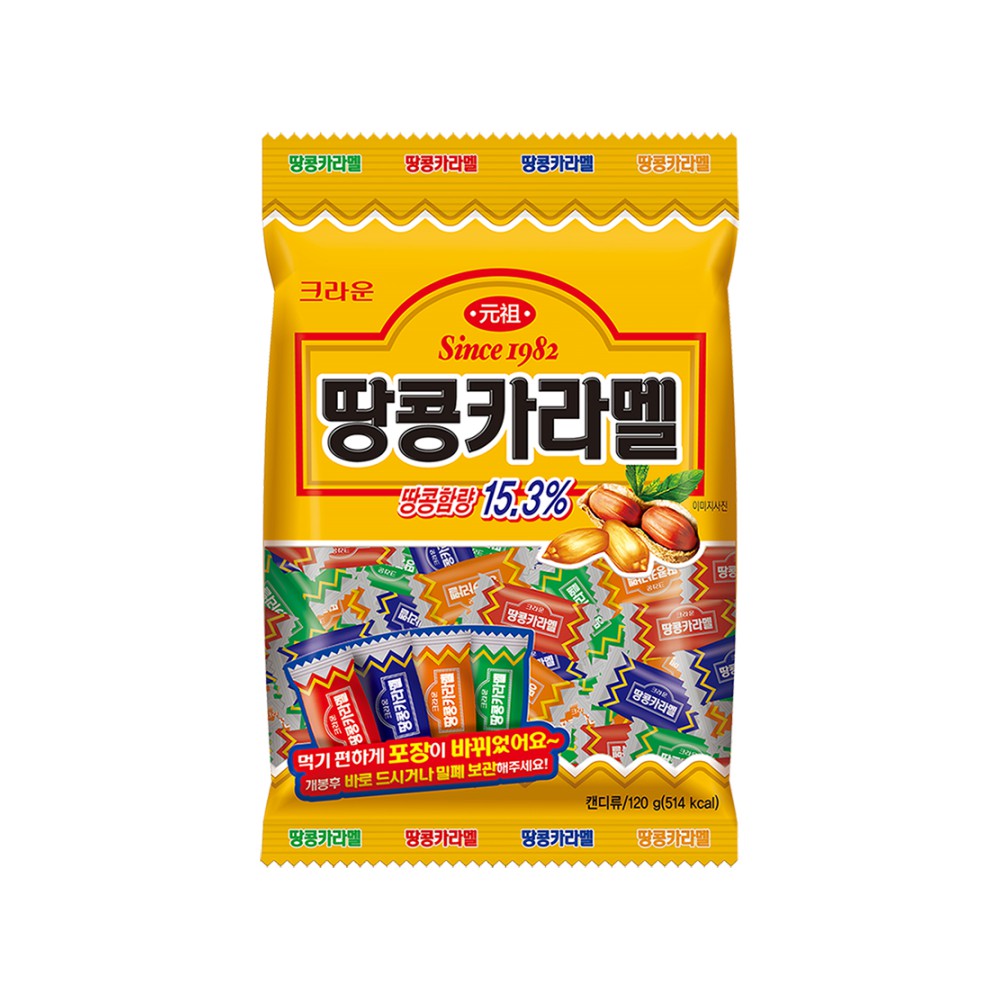 크라운제과 땅콩카라멜(3번들) 330g*12 썸네일 3