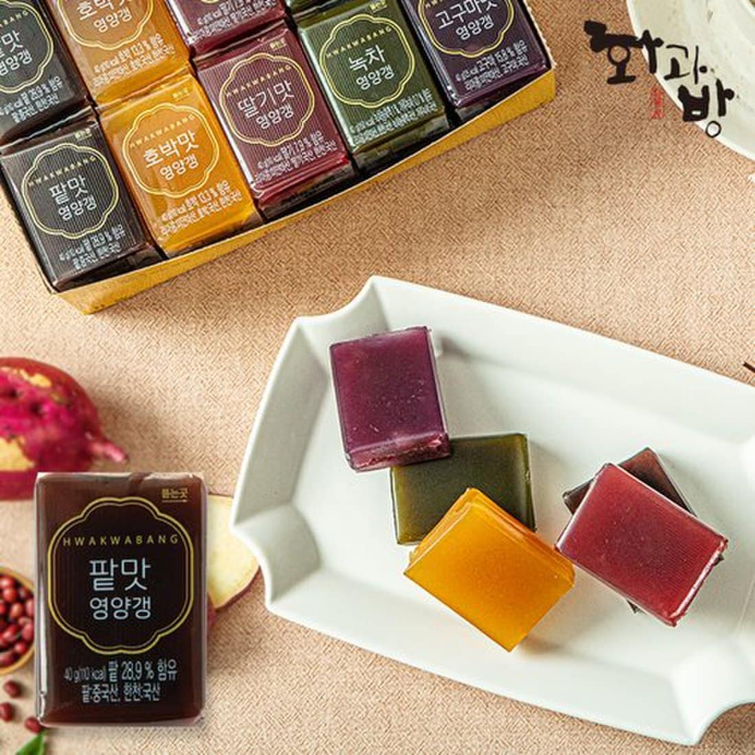 화과방 맛있는양갱 꿀통팥,꿀밤 혼합 140g(35g×4) 썸네일 2