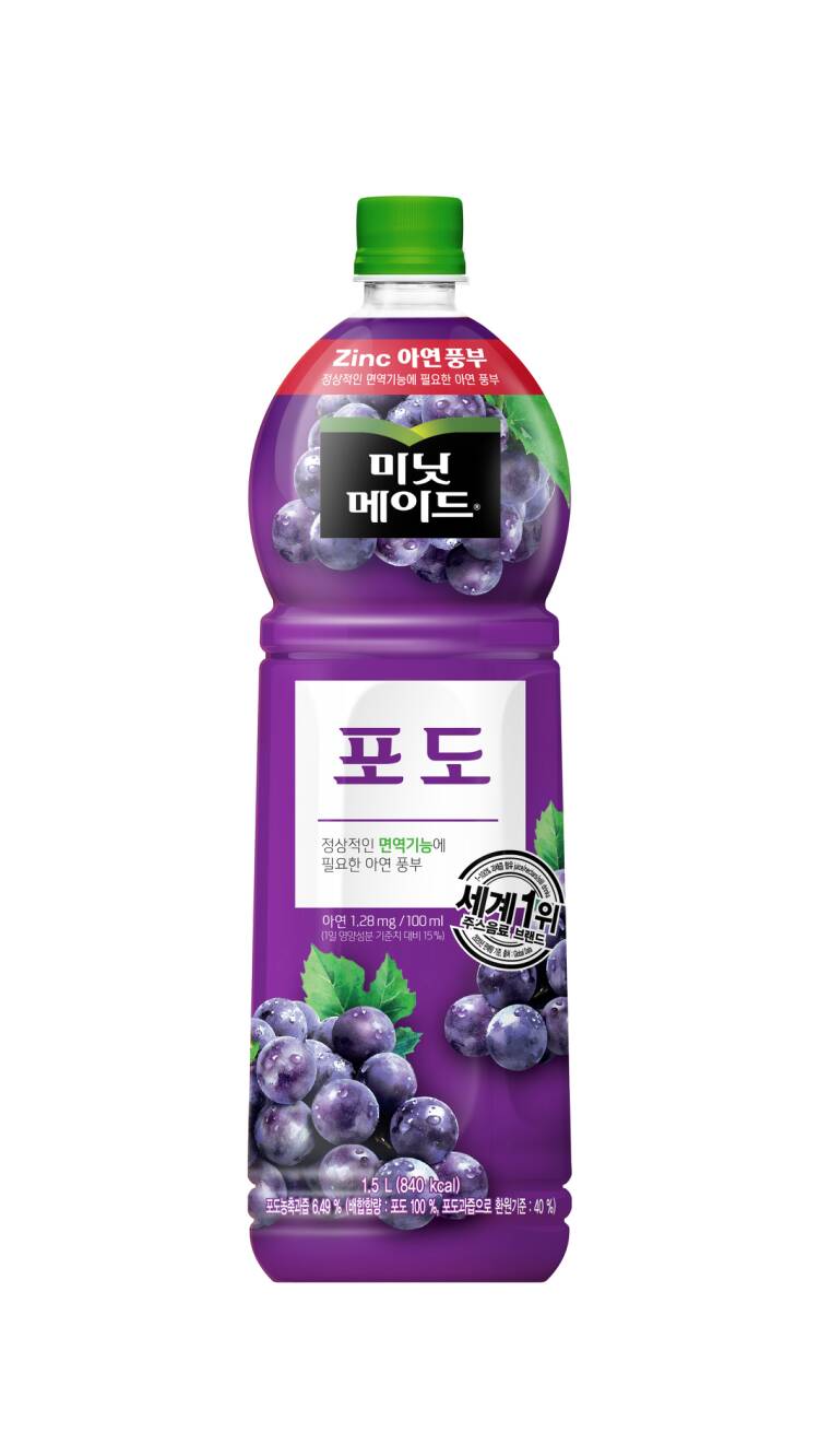 코카콜라음료주식회사 코카콜라음료 미닛메이드 프리미엄 오리지널 플러스 칼슘 포도100 1500G x 1EA 썸네일 2